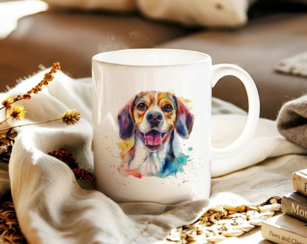 Beagle Watercolor Portrait Mug